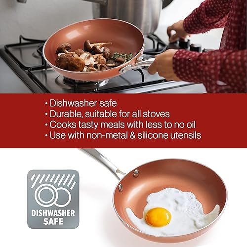 Miniatura 5 de Classic Cuisine 82-kit1057antiadherente sartén sartén parrilla mango allumi-shield finish-oven y lavaplatos utensilios de cocina con calor seguro de