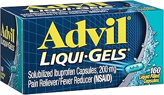 Advil Liqui-Gels Pain Reliever and Fever Reducer, Pain Medicine for Adults with Ibuprofen 200mg for Headache, Backache, Menstrual Pain and Joint Pain Relief - 160 Liquid Filled Capsules