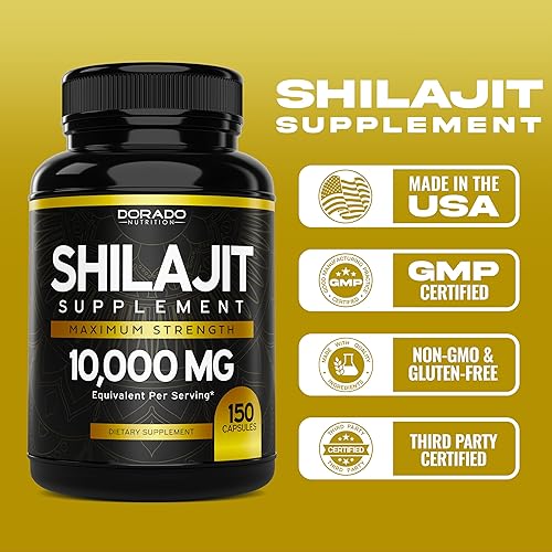 Miniatura 5 de Shilajit Cápsulas (150 unidades) Suplemento Shilajit prémium para hombres (alto en minerales traza, sin rellenos, fabricado en los Estados Unidos)