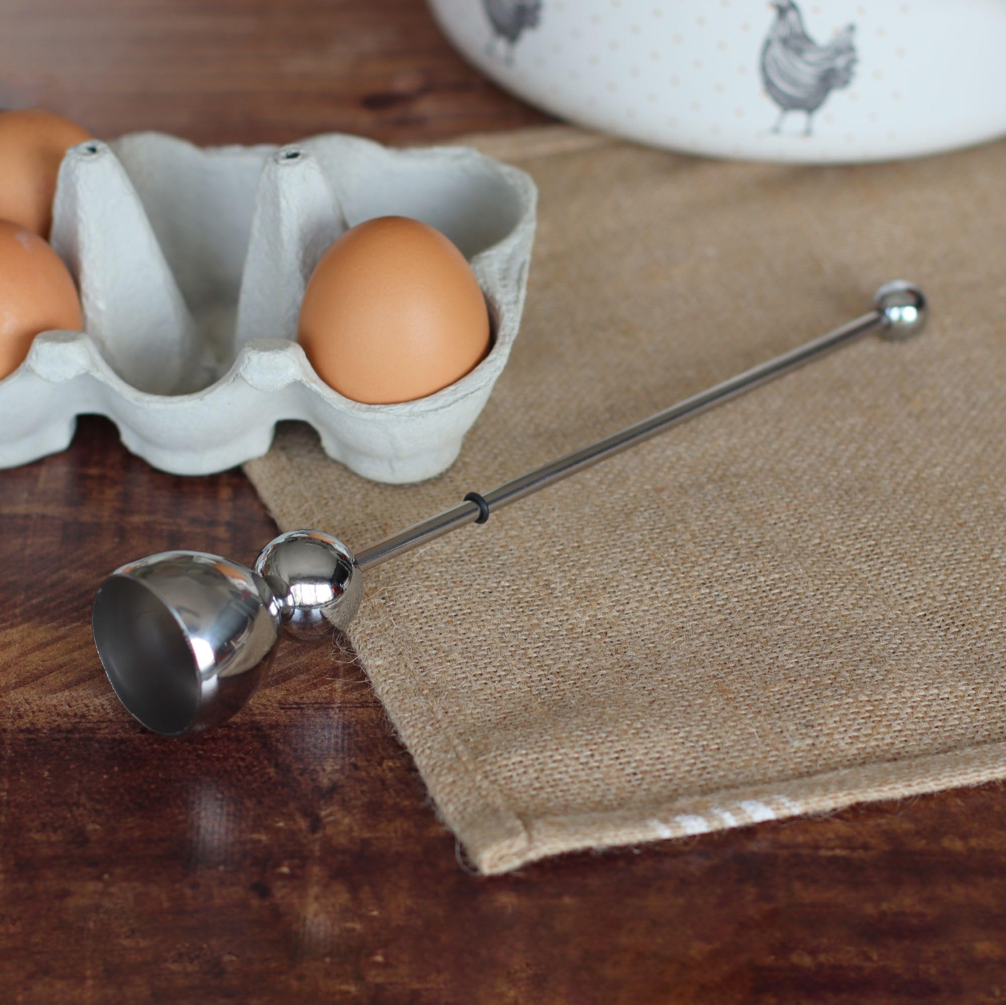 TheKitchenette 5040452 troqueur de Huevos (Acero Inoxidable Plata 3,8 x 3,8 x 25,7 cm