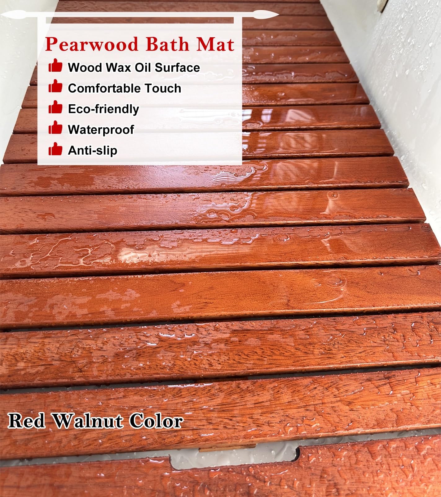 Genérico Alfombrilla de baño de Madera de Secado rápido con Acabado aceitado, Alfombrilla de Ducha de Lujo de 12, 16, 20, 24, 28 y 32 Pulgadas, tamaño Personalizado, Alfombrilla de bañera/s