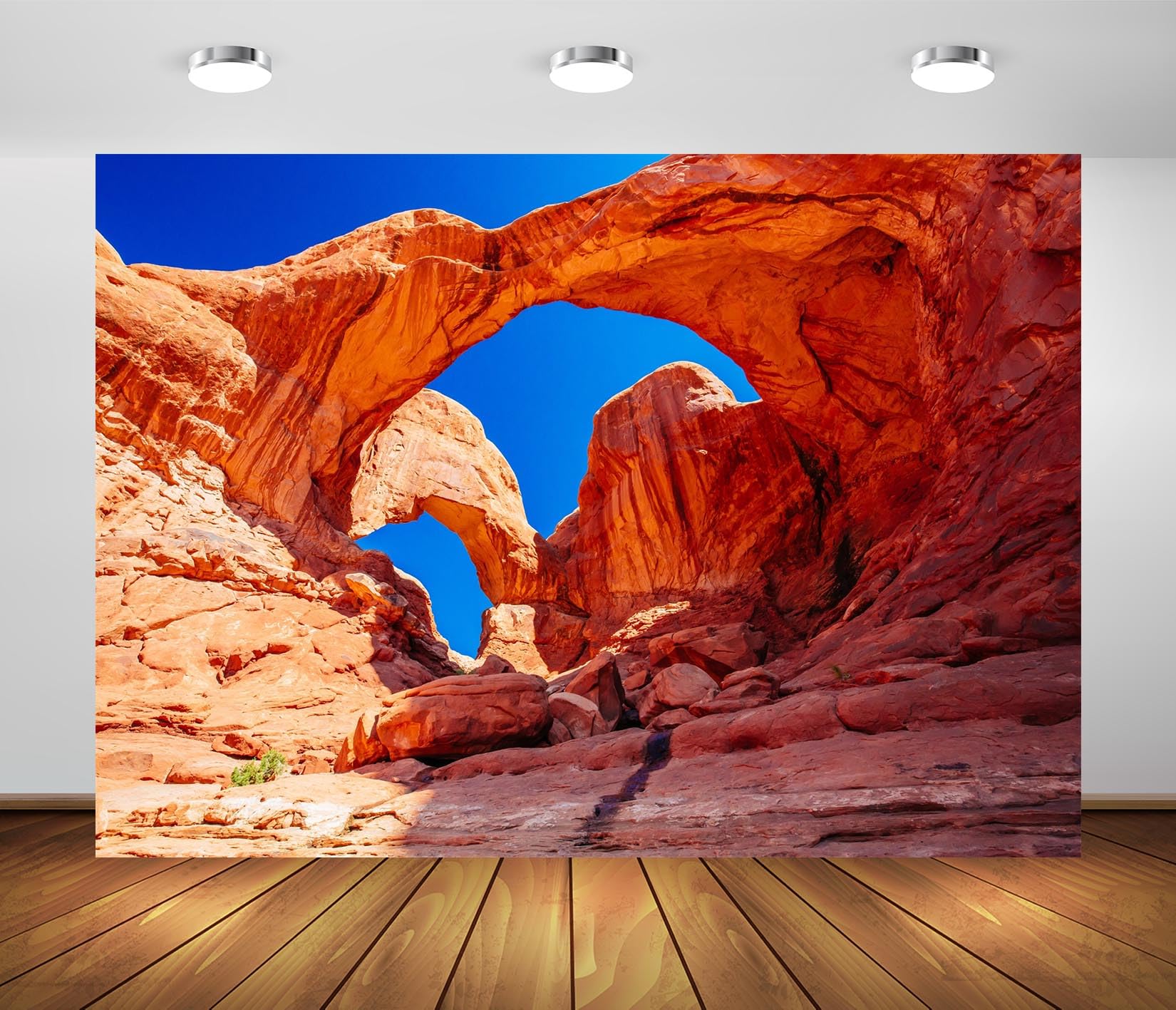 BELECO 8x6ft Fabric United States Arches National Park Backdrop Utah Mountain Valley Double Arch Background American Travel Birthday Themed Party