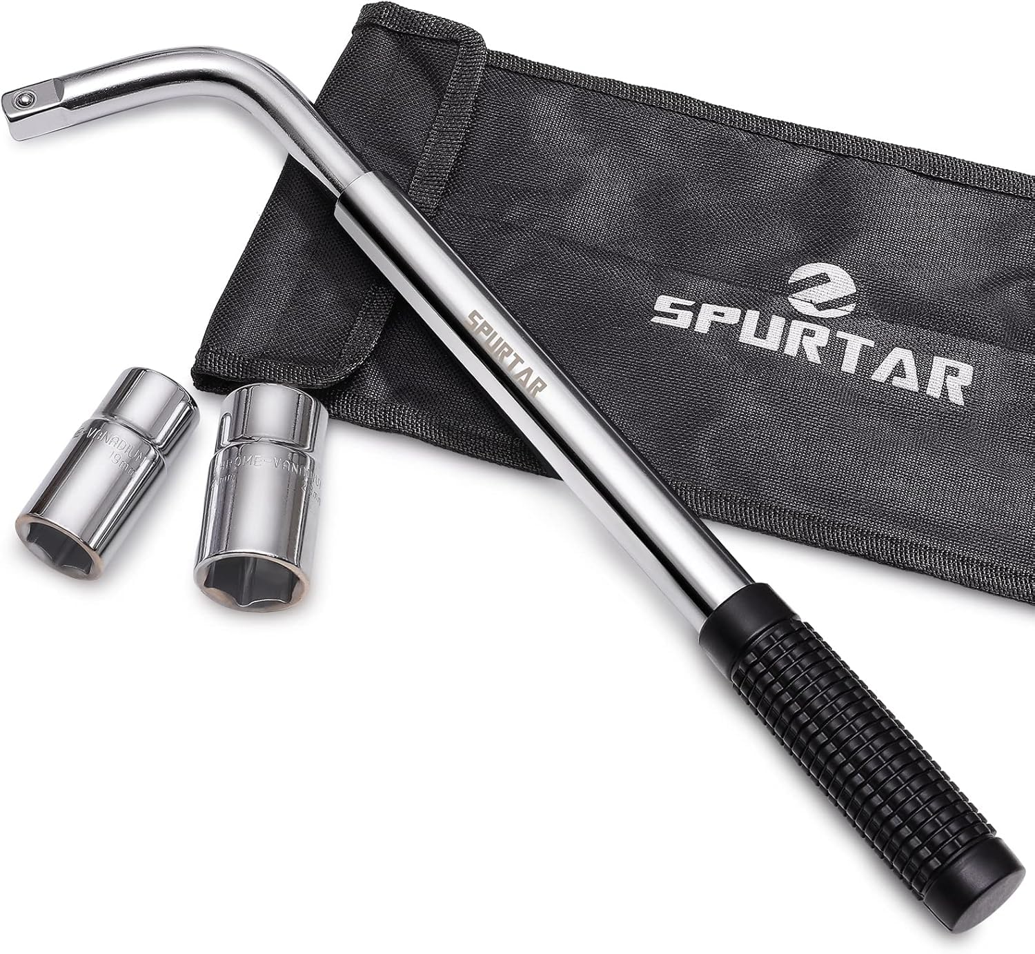 Spurtar Chiave per Ruote Auto, Telescopica per Chiave Bulloni Ruota con Bussole da 17/19 mm e 21/23 mm, Attrezzo 1/2 Pollici Gomme Auto Leva Bulloni