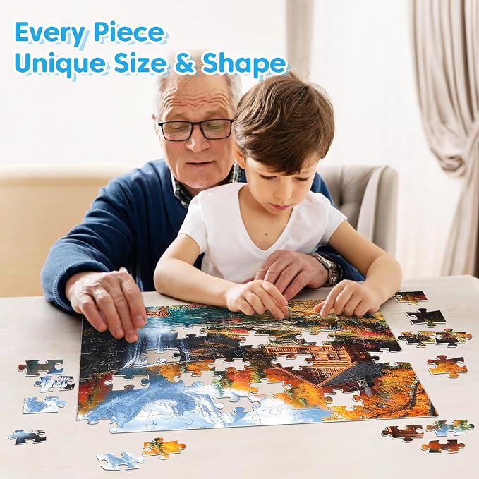 4 puzzles de 100 piezas - Cuatro estaciones para niños y adultos miniatura 6