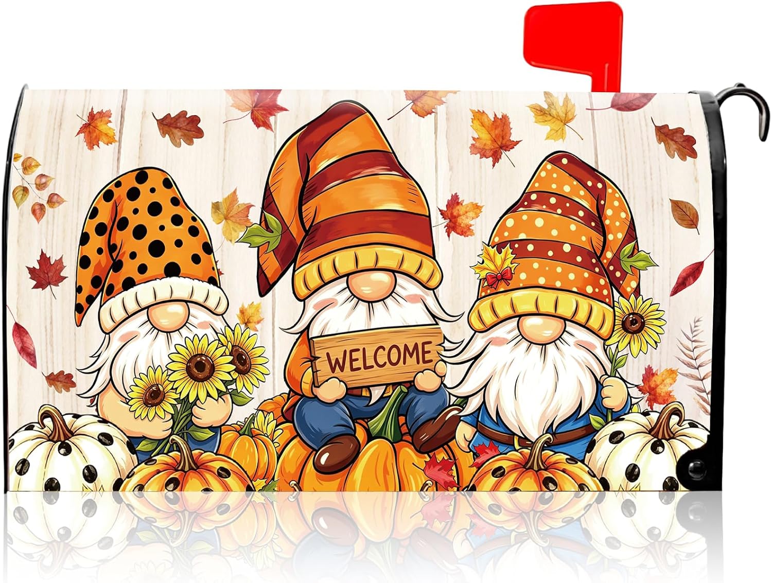 Fall Mailbox Covers Magnetic, Autumn Gnome Pumpkin Mail Box Cover