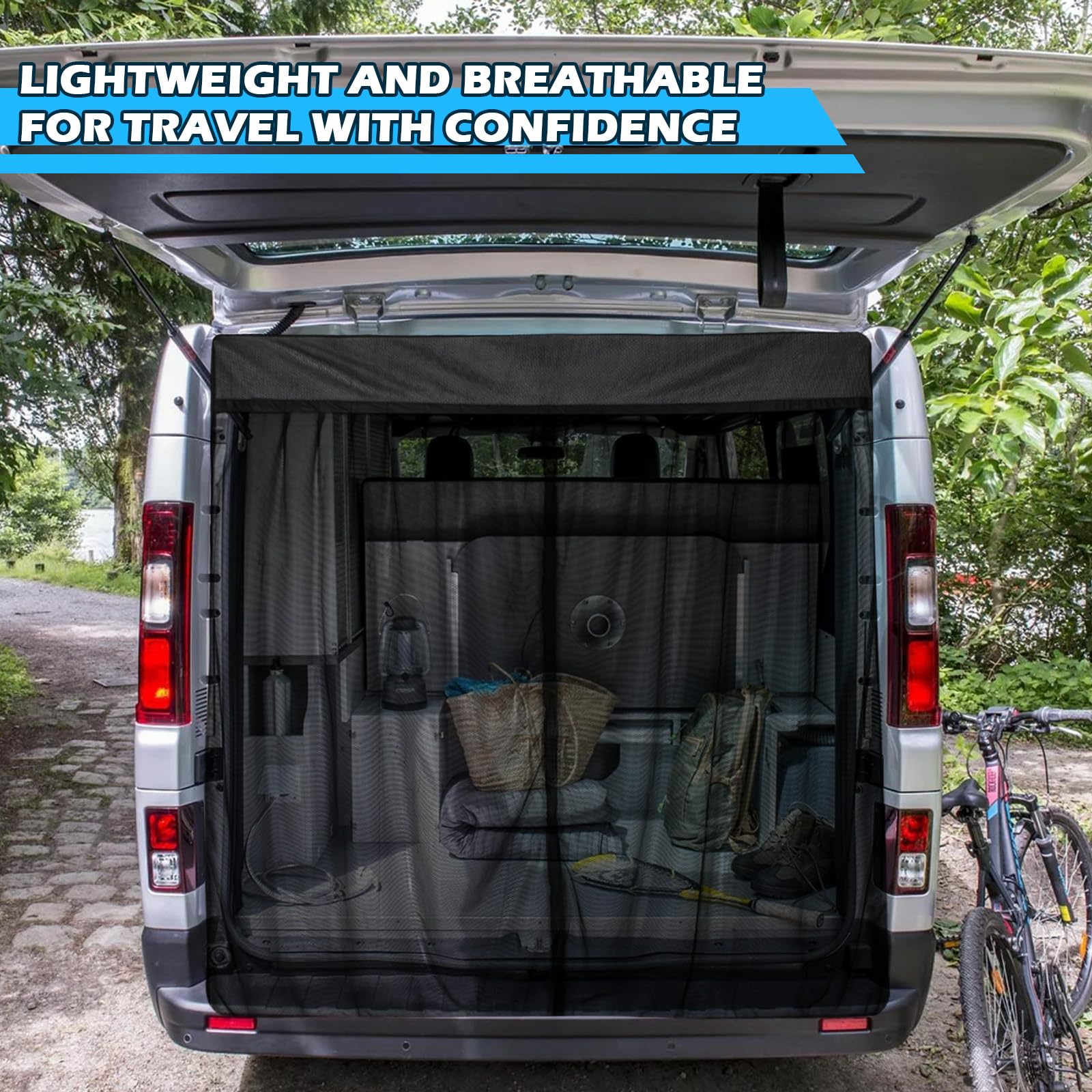 Zanzariera Auto Sostituzione per Renault Trafic 2001-2024/Vivaro/Talento/NV300, Zanzariera Portiera Posteriore dell'auto, Rete per Insetti Magnetica a Strato Singolo per Campeggio