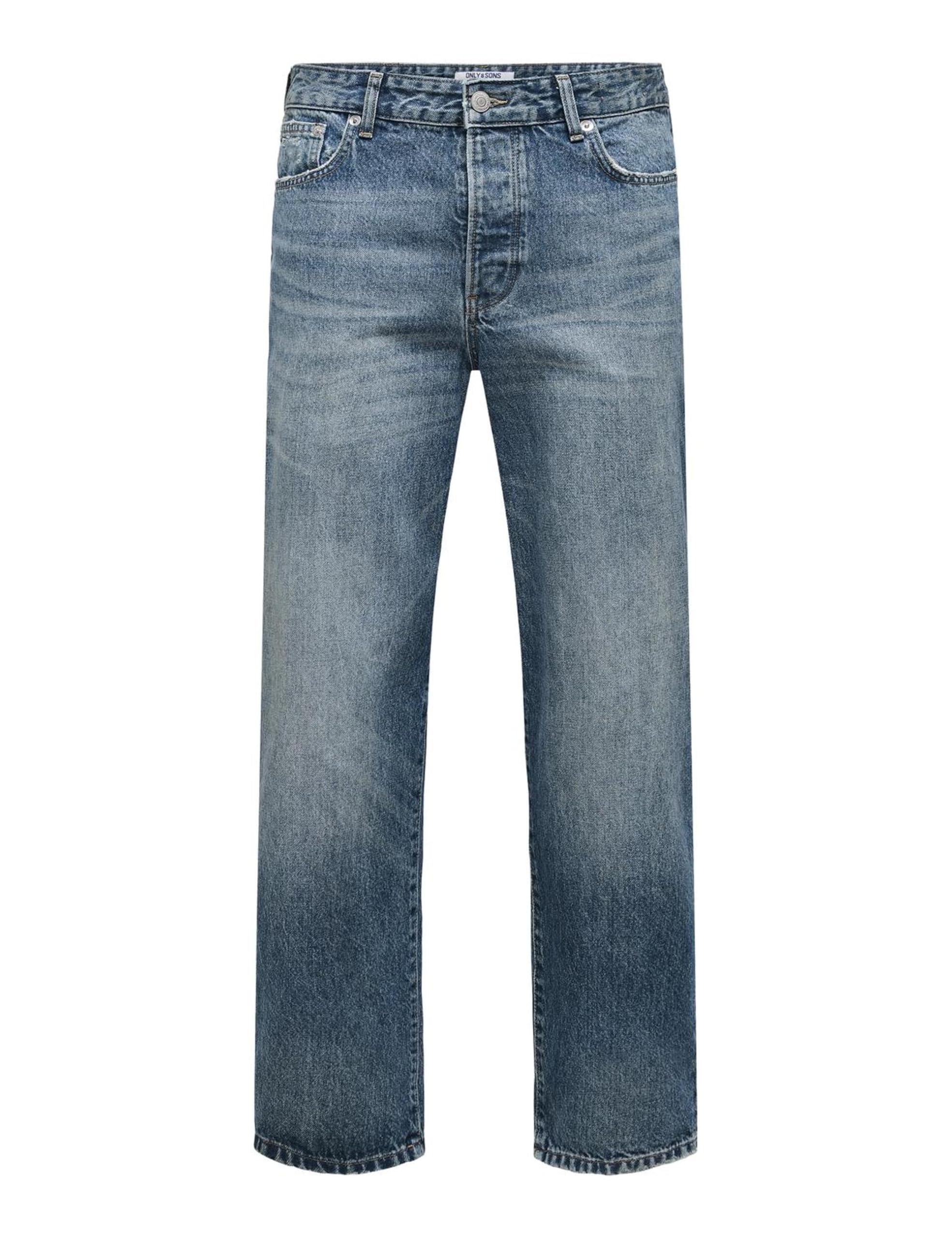 ONLY & SONS Male Normal Cut Jeans ONSEDGE Medium Waist Straight Cut Jeans, Medium Blue (Medium Blue Denim), 32 W/32 L