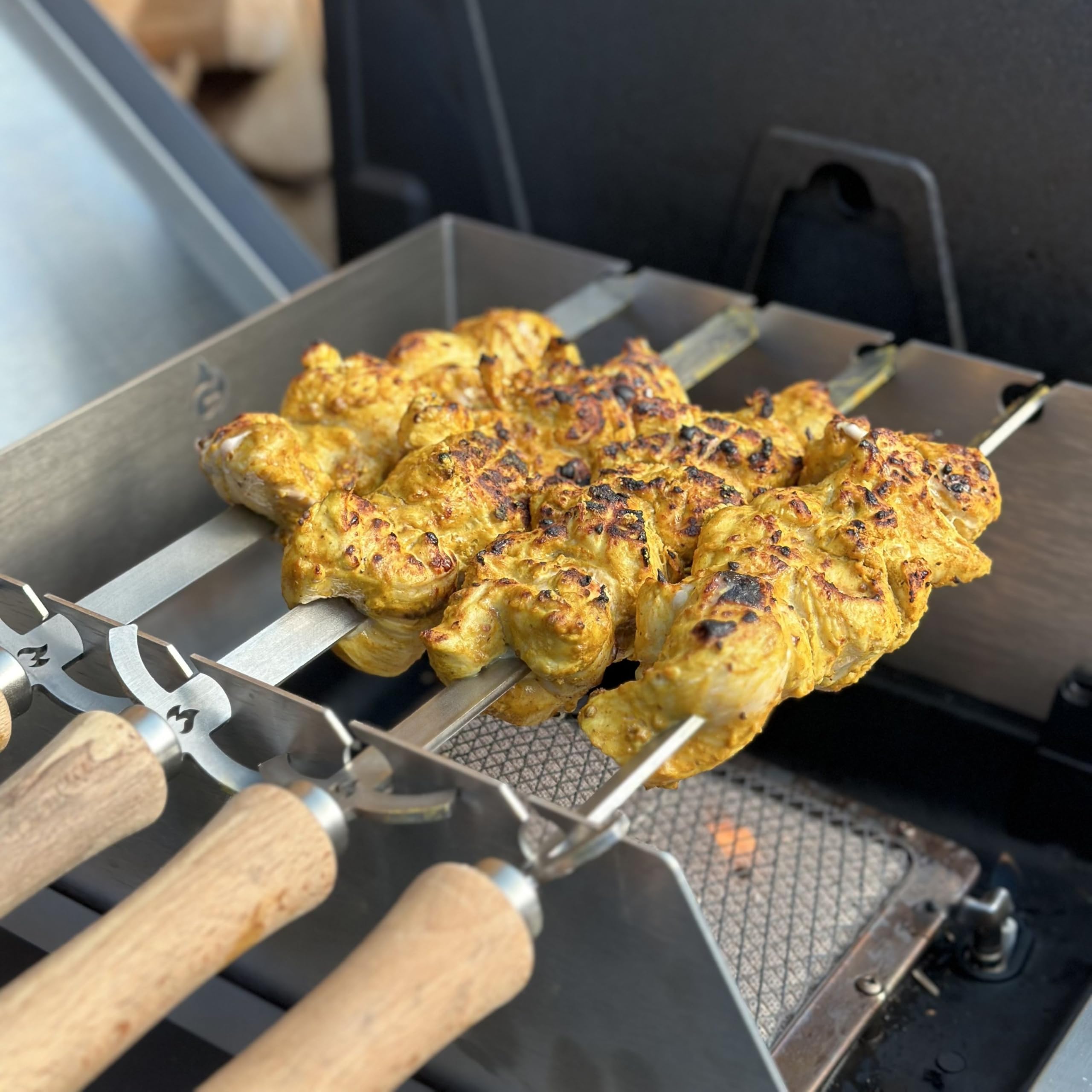 Juego de 3 brochetas para barbacoa | espadas para barbacoa - la atracción para todo aficionado a la barbacoa