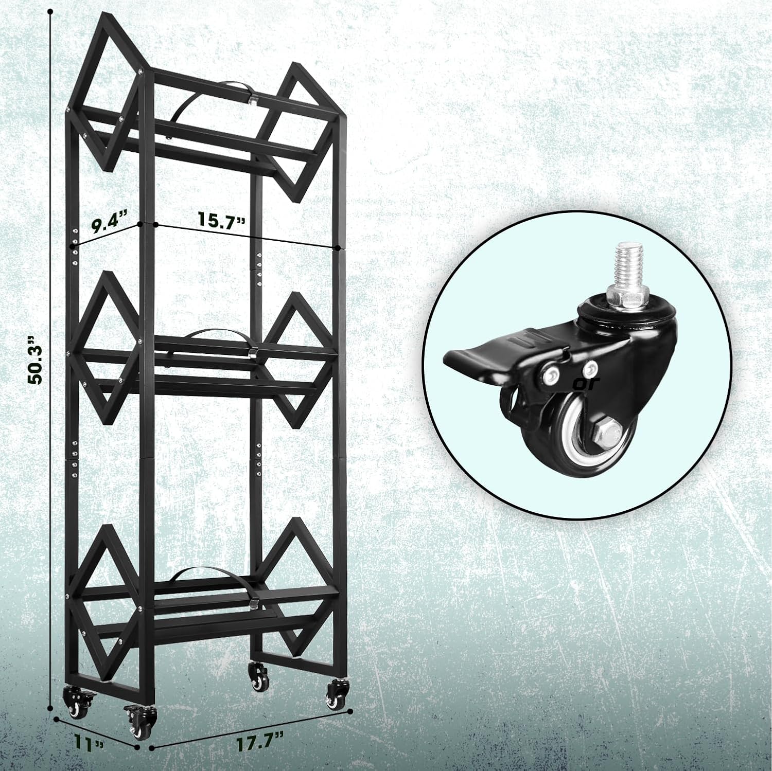 Record Holder, 3 Tiers Width Adjustable Heavy Duty Rack for Albums Holds, Album Display Stand for Home, Office with Sand Black Powder Coated High End Design, Up to 300 LP Storage