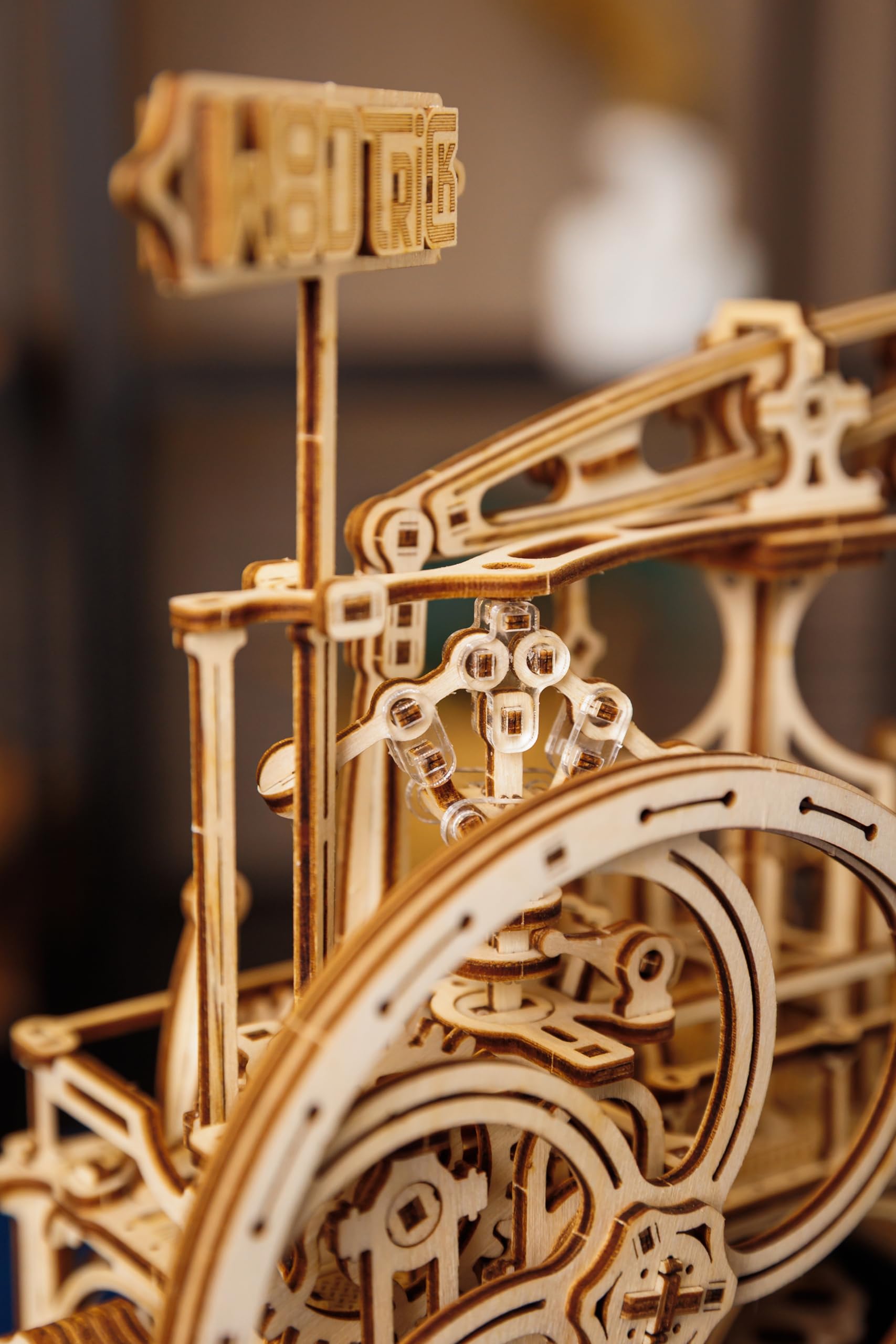 Wood Trick 18. Jahrhundert Dampflo-Bauset – Detaillierter Mechanismus – 22,9 x 20,3 cm – 3D-Holzpuzzles für Erwachsene zum Bauen – Ingenieur-DIY-Modelle für Erwachsene zum Bauen