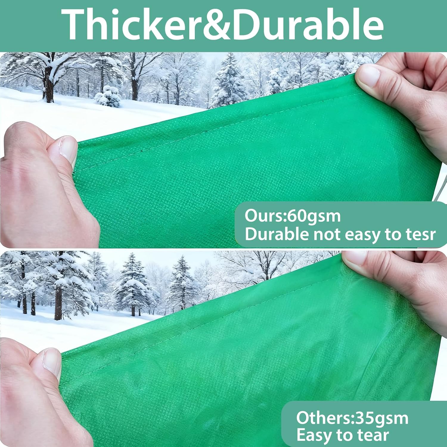 4 Pack Winter Plant Covers Freeze Protection Bag,Non-Woven Breathable Plant Covers ，Shrub Against Cold Protecting Bags for Outdoor Plants Frost Tree Covers with Zipper Drawstring (Green 47.2IN*31.5IN)