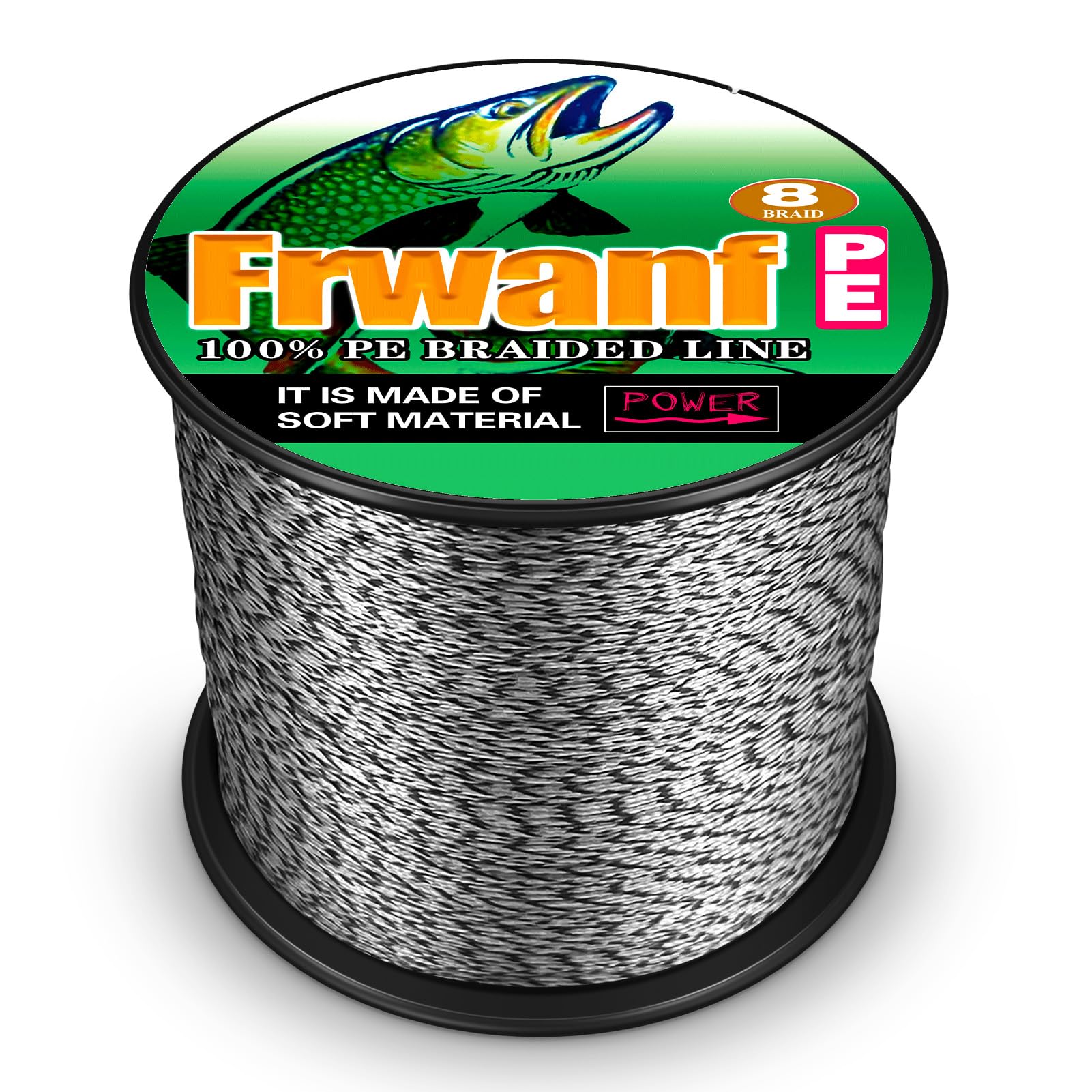 FRWANF 8 Strand Braided Fishing Line - Colorfast - Zero Stretch - High Strength - Abrasion Resistant Braided Line - Thousands of Choices in 9 Colors -