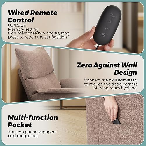 Miniatura 5 de Garvee Elertric - Silla reclinable con función de memoria, sofá reclinable individual ajustable con control remoto para adultos, asiento de cine en