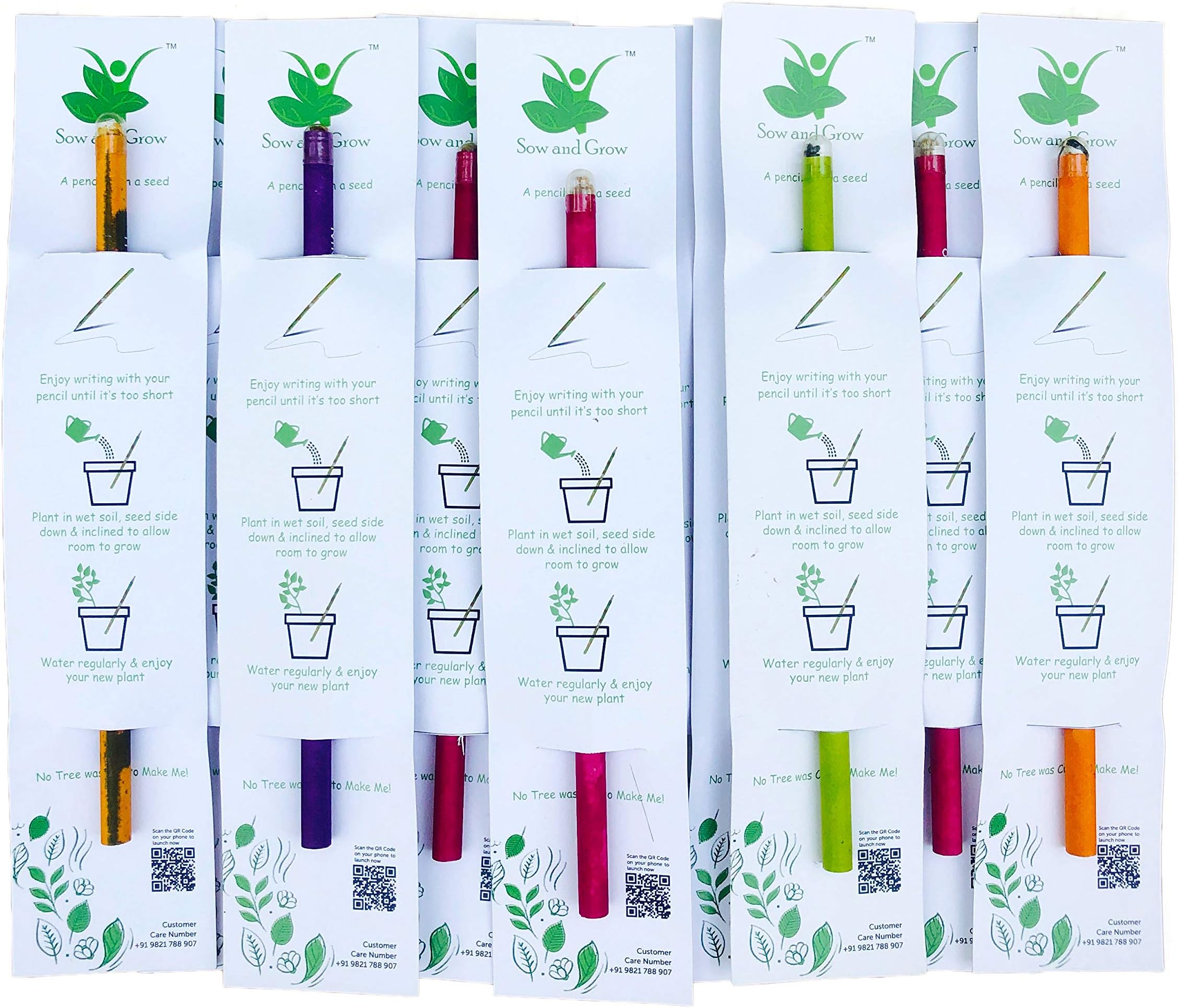 Sow and Grow Plantable Pencils (Pack Of 10 Single Pencils) Made With 100% Recycled Paper|Eco Friendly|Return Gift|Corporate Gifting|Green