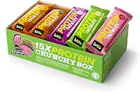 Kit Barra de Proteína Crocante biO2 Protein Crunchy Box, 15 barras de 50 g, 5 sabores Vegana e sem Glúten