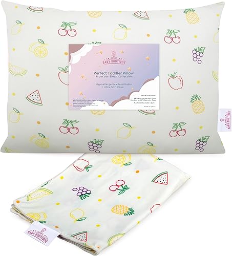 Yellow Fruits - Almohada perfecta para niños pequeños de Kona con la funda de almohada más suave para niños pequeños de 13 x 18 pulgadas, almohada