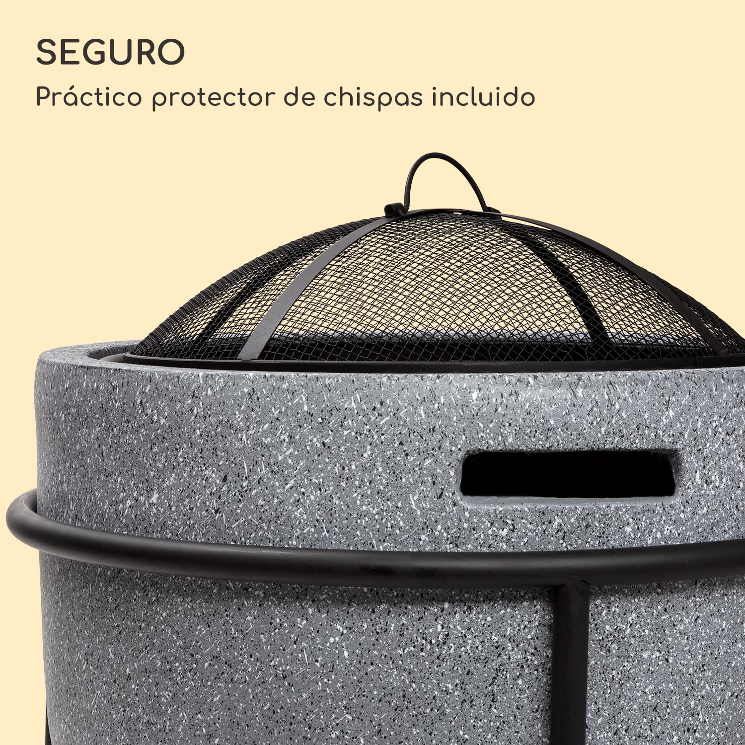 Blumfeldt Brasero Exterior con Parrilla, Barbacoa Portatil, Estufas para Exteriores Jardín con Protector de Chispas y Base de Acero, Estufa Exterior para Jardín, Terraza, Patio y bbq 52 x 46 x 52 cm