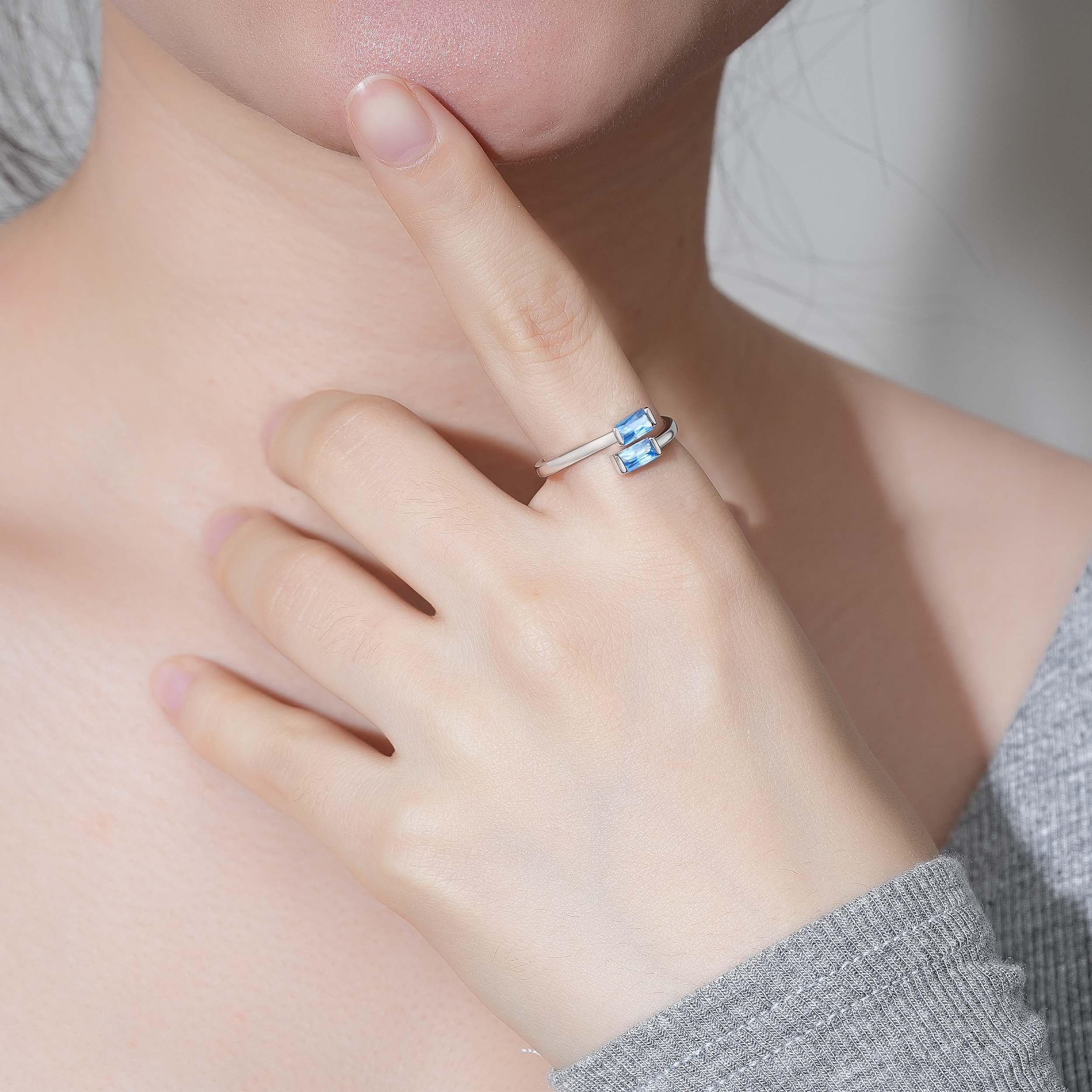 Ring aus 925er Sterlingsilber mit Geburtsstein für Damen, zierlich, verstellbar, stapelbar, Verlobungsring, Hochzeit, Versprechen, Geburtstag, Weihnachten, Valentinstag, Schmuckgeschenk
