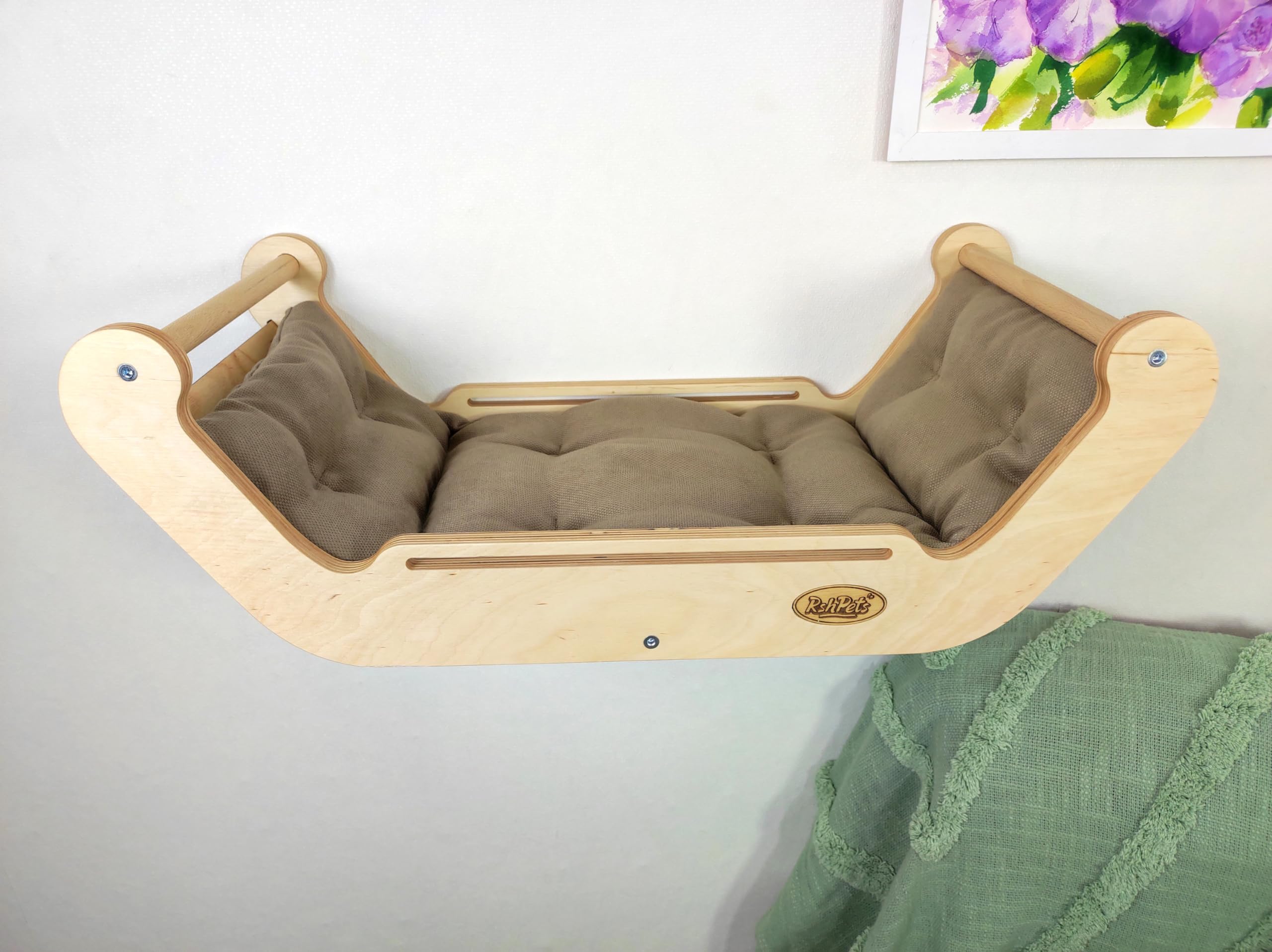 Cama para gatos, pared de escalada para gatos, hamaca para gatos, pared de escalada, accesorio para gatos, escalera para gatos, elementos de pared para gatos, juego de pared de escalada (color claro)