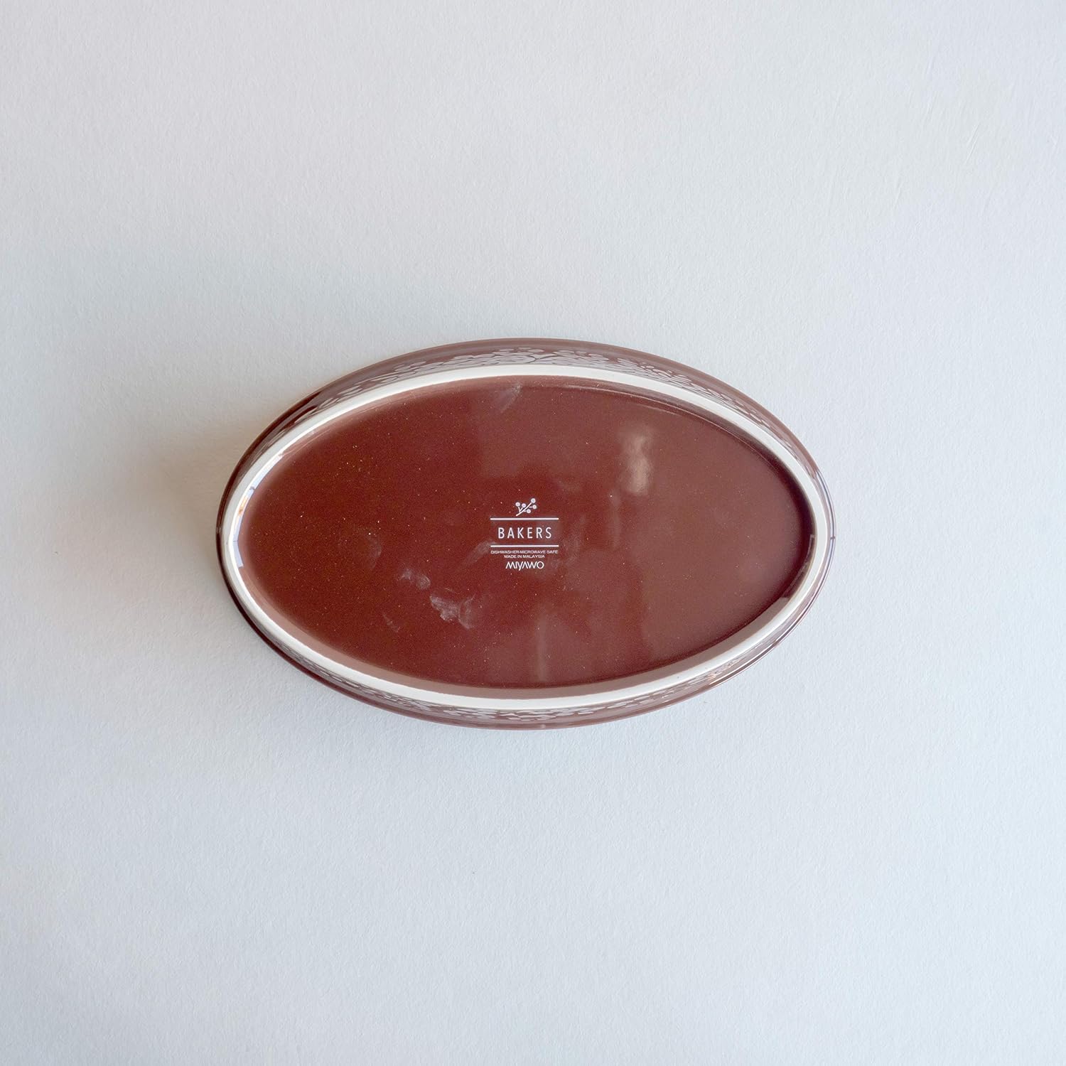MIYAWO BKS03-094 Bakeware Baker Oval Baker Brown Diameter 10.6 x Height 2.2 inches (27 x 17 x 5.5 cm), Microwave, Dishwasher and Oven Safe