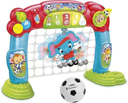 Clementoni 61340 My First Football Goal - Juguete interactivo para niños pequeños a partir de 18 meses, multicolor