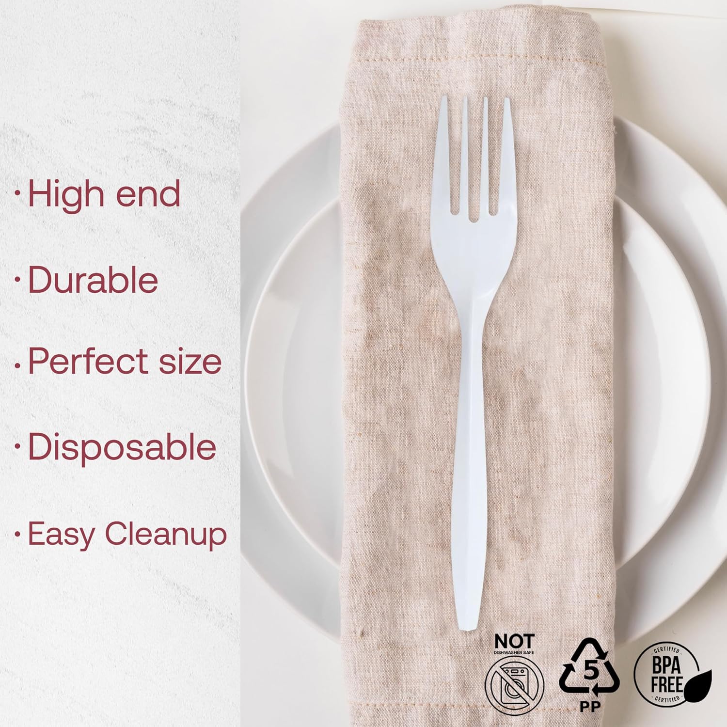 Plastic Forks Bulk 3000 Count, White Medium Weight Disposable Forks, Heavy Duty Sturdy Party Utensils for Catering, Weddings, BBQ, Restaurant Takeout, Events & Everyday Use