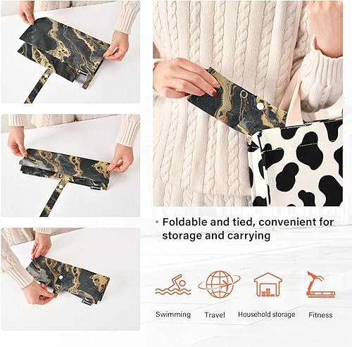 Miniatura 4 de Black Gold Marble Seamless Figure 3 Set Packing Travel Bags Waterproof Closet Organizer Storage Organizers For Travel Organizers And Storage