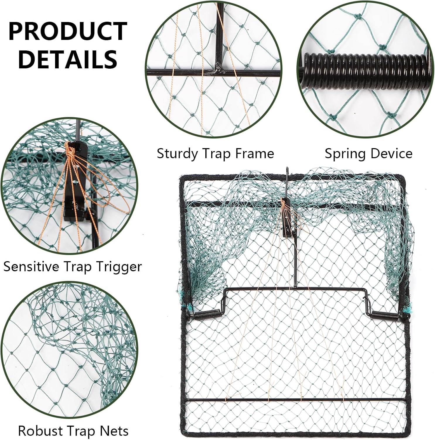 Humane Pigeon Trap,Bird Trap for Quail,Turkey,Net Traps (15.7x19.7 inch)