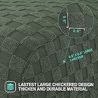 Vista 3 de YEMYHOM 1 funda elástica para silla con respaldo de ala + funda otomana de tamaño grande (verde militar)