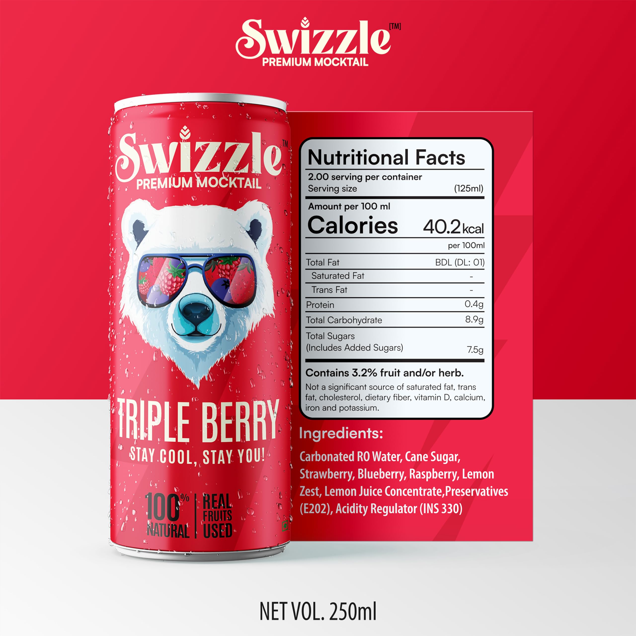 Swizzle Triple Berry | Natural Berry Blend | Premium Carbonated