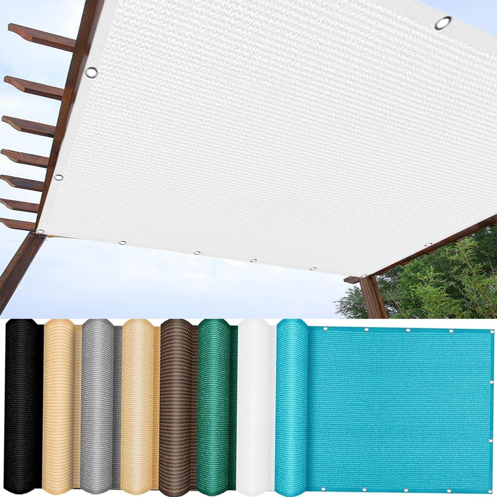 Balcony Privacy Screen 0.8 x 3m Opaque Netting for Wind and UV Protection Weatherproof Outdoor Privacy Fence with Cable Ties Ideal for Yard White