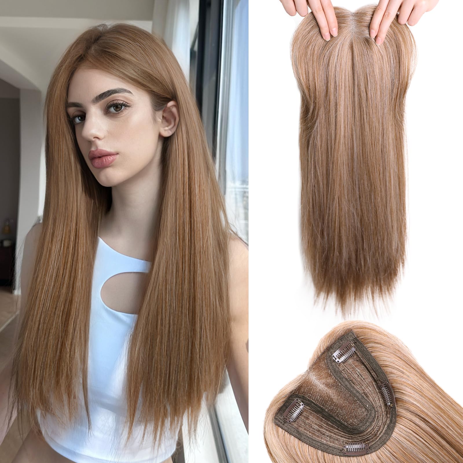 Amazon.com : XIXISNOW Toppers Hair Pieces for Women 24 Inch  display picture 1