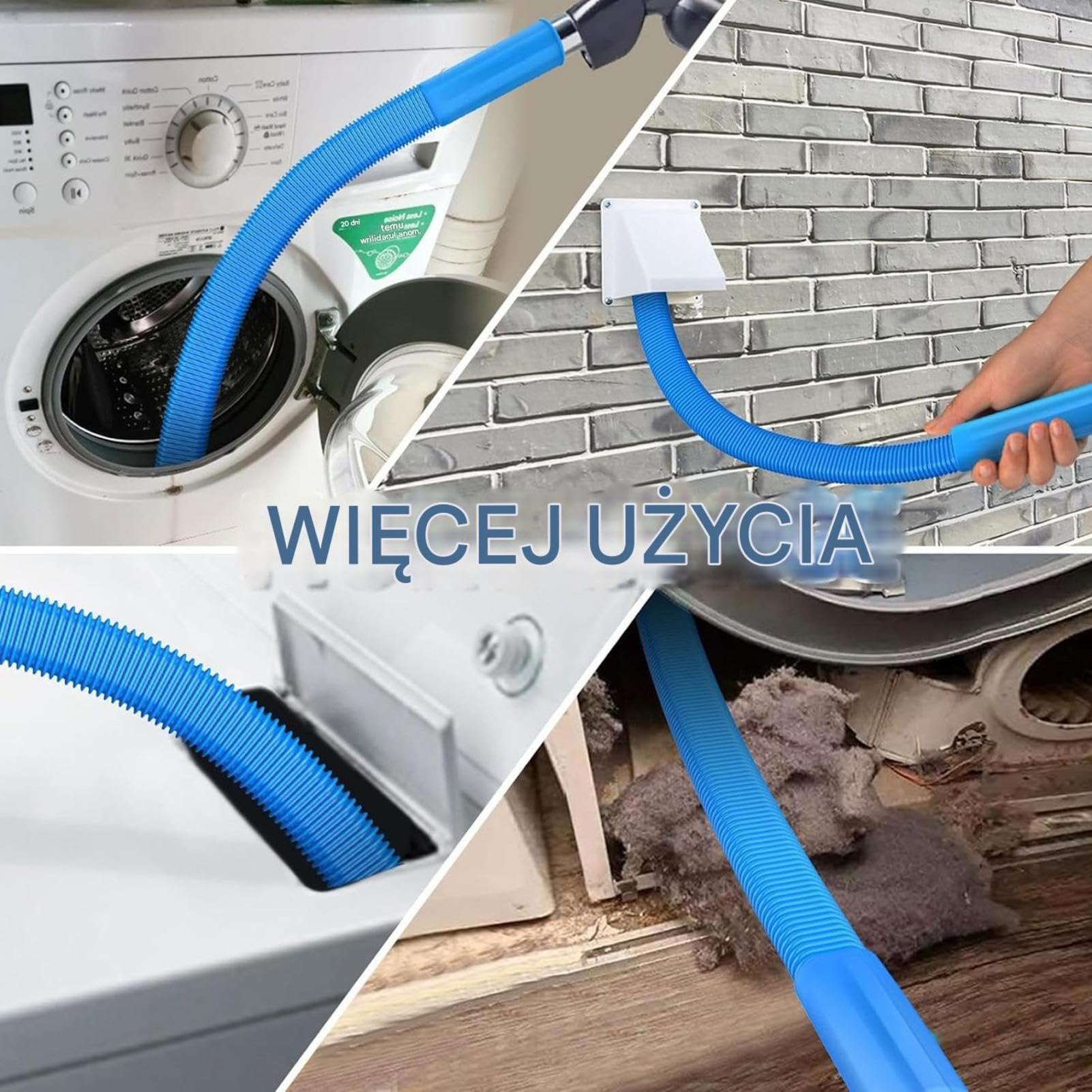 Dryer Vent Cleaner Kit, Flexible Vacuum Hose, Efficient Cleaning Tool with Stretchable Design, Replacement with Utility Details, 2.6ft Laundry Fixture, Household Equipment for Home Office