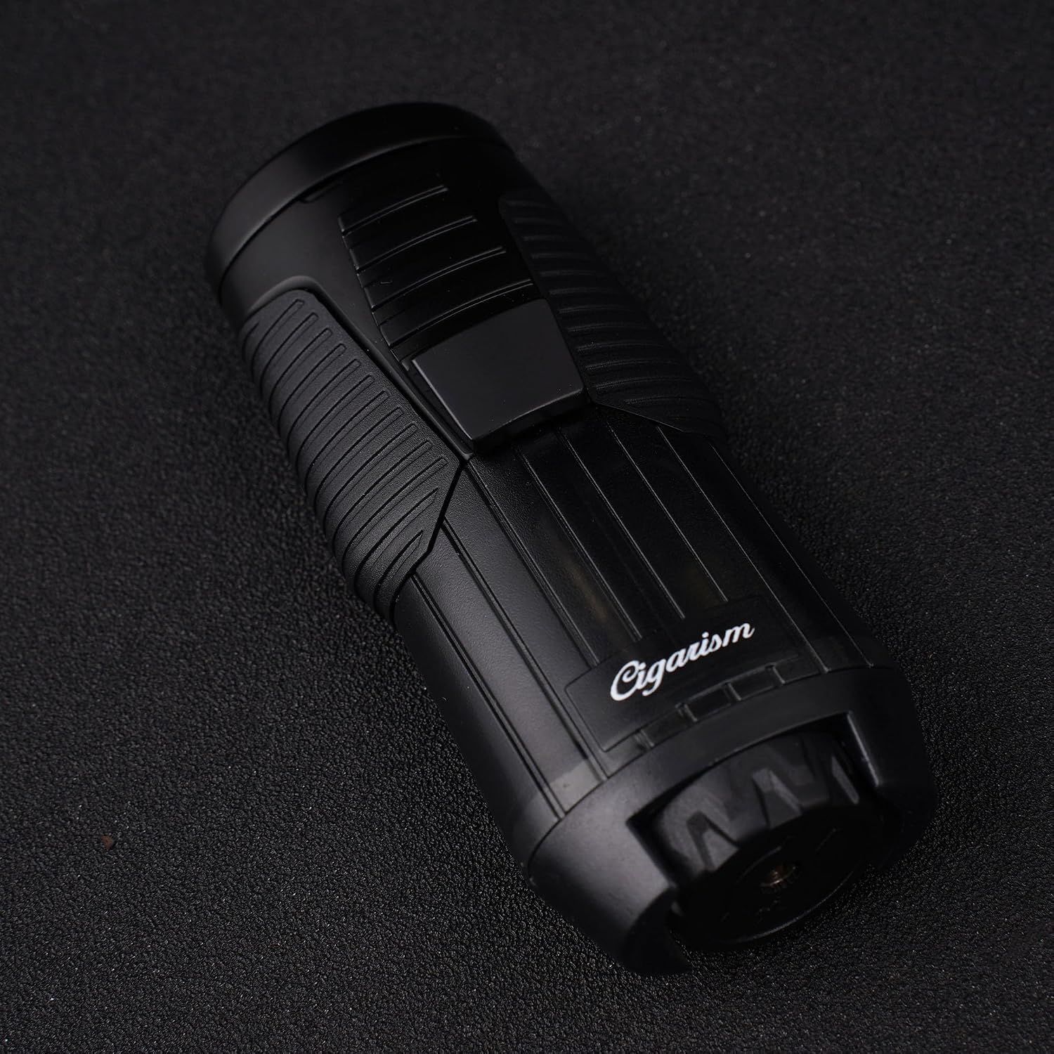 Cigar Lighter Single Torch Jet Lighter, High Volume Windproof, Cigar Rest (Black) image 2
