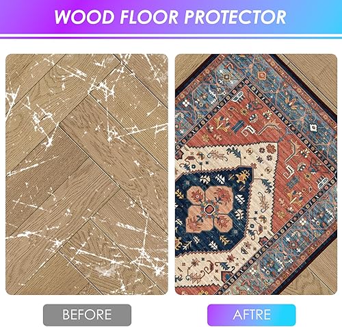 Miniatura 4 de Kuyal Tapete para silla de pisos duros, 36 x 55 pulgadas, protector de alfombra de madera y azulejos, protector de alfombra para silla de oficina,