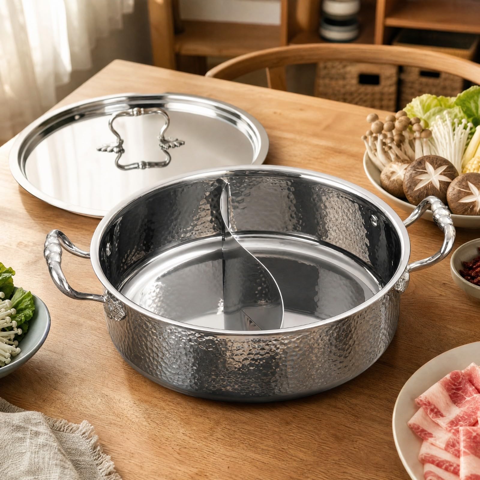 Amagogo Poignées Latérales Inox 304 | Ergonomique, Épaissi, Ustensile Cuisson, pr Restaurant, 30CM, 2 Grilles
