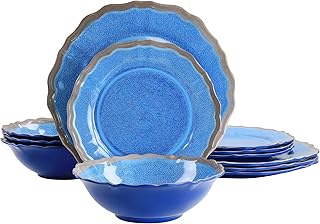 Roma12 Piece Melamine Dinnerware Set, Blue