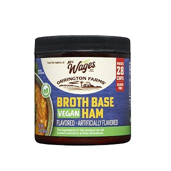 Mrs. Wages & Orrington Farms Vegan Ham Broth Base & Seasoning, 6 oz Jar