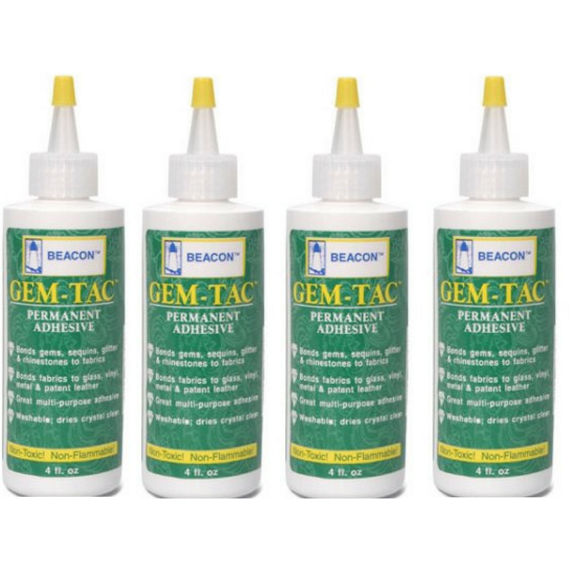 BeaconGT4D Gem-Tac Permanent Adhesive, 4-Ounce - 4 Pack