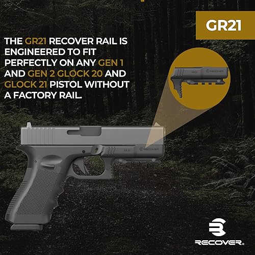Miniatura 6 de Recover Tactical Riel Picatinny para Glock, Glock MOS, S & W Shield 0.354 in, SW40, Sig P365 (debe seleccionar su modelo a continuación), fácil