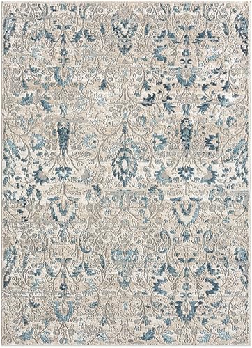 Miniatura 3 de LUXE WEAVERS Alfombra de área azul floral vintage de 6 x 9