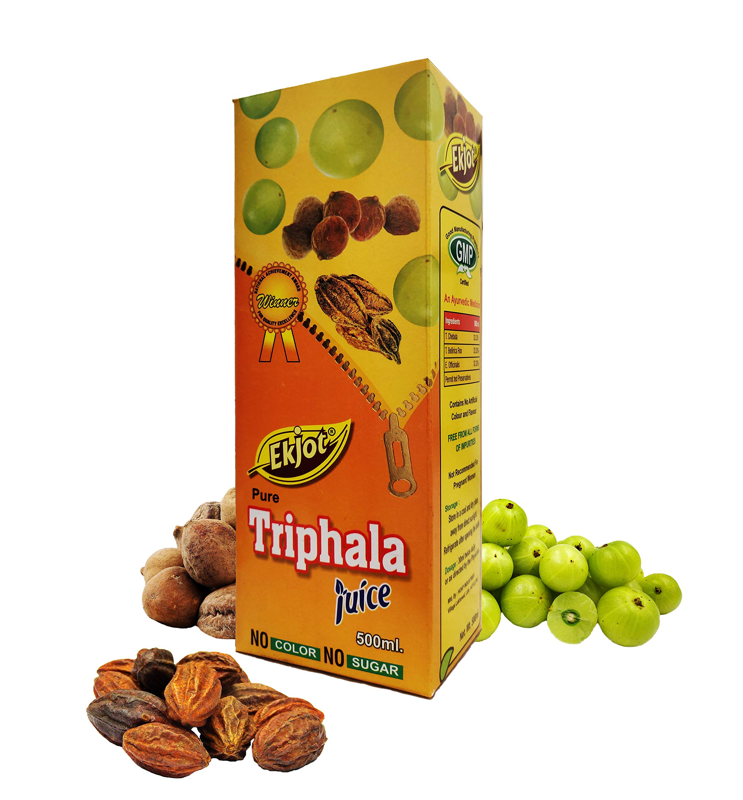 EKJOT HERBALS Triphala Juice, Ayurvedic Formula Acts as Herbal Laxative, Digestive Care, No Added Sugar, 500ml