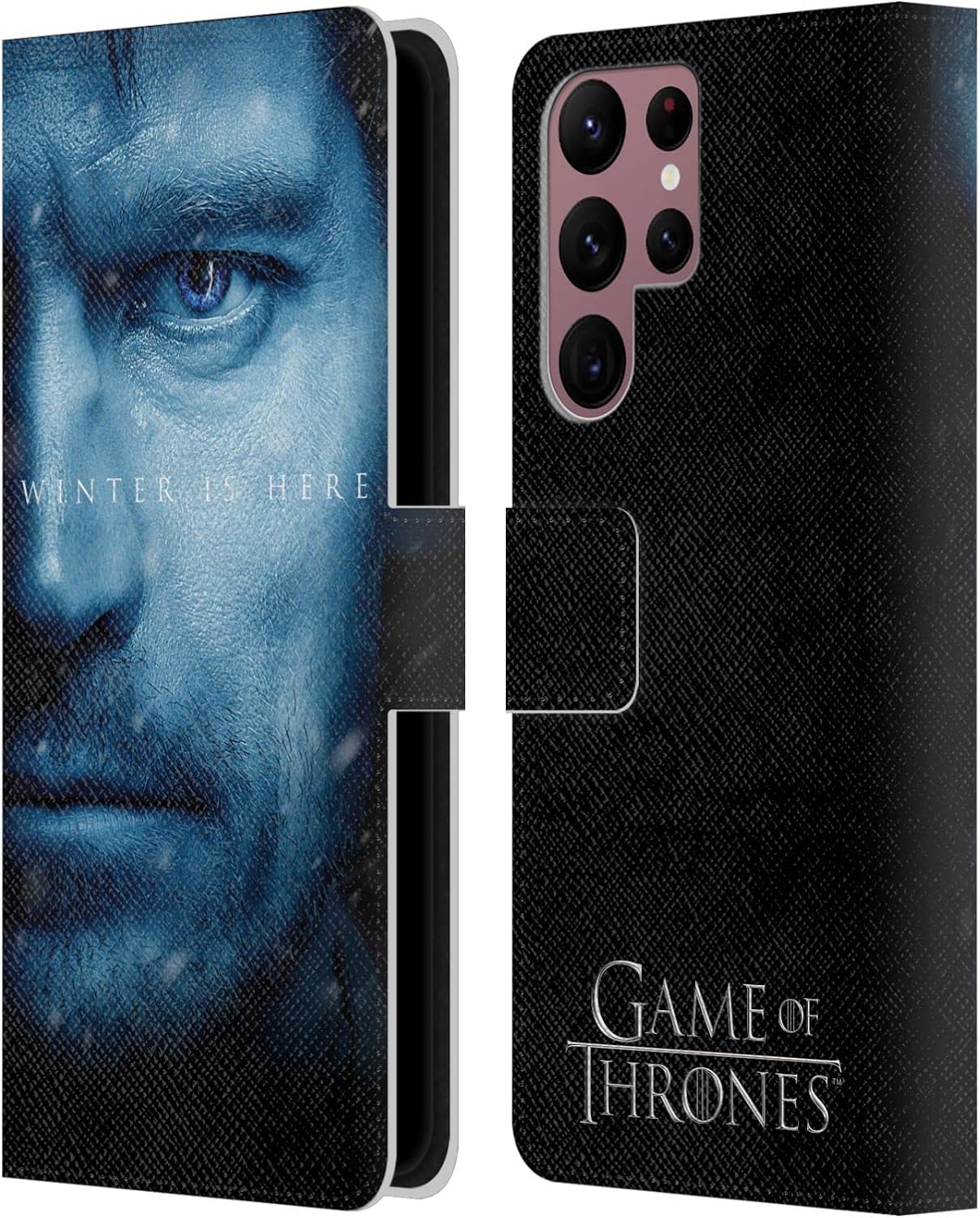 Head Case Designs Officially Licensed HBO Game of Thrones Jaime Lannister Winter is Here Leather Wallet Case Compatible with Samsung Galaxy S22 Ultra 5G