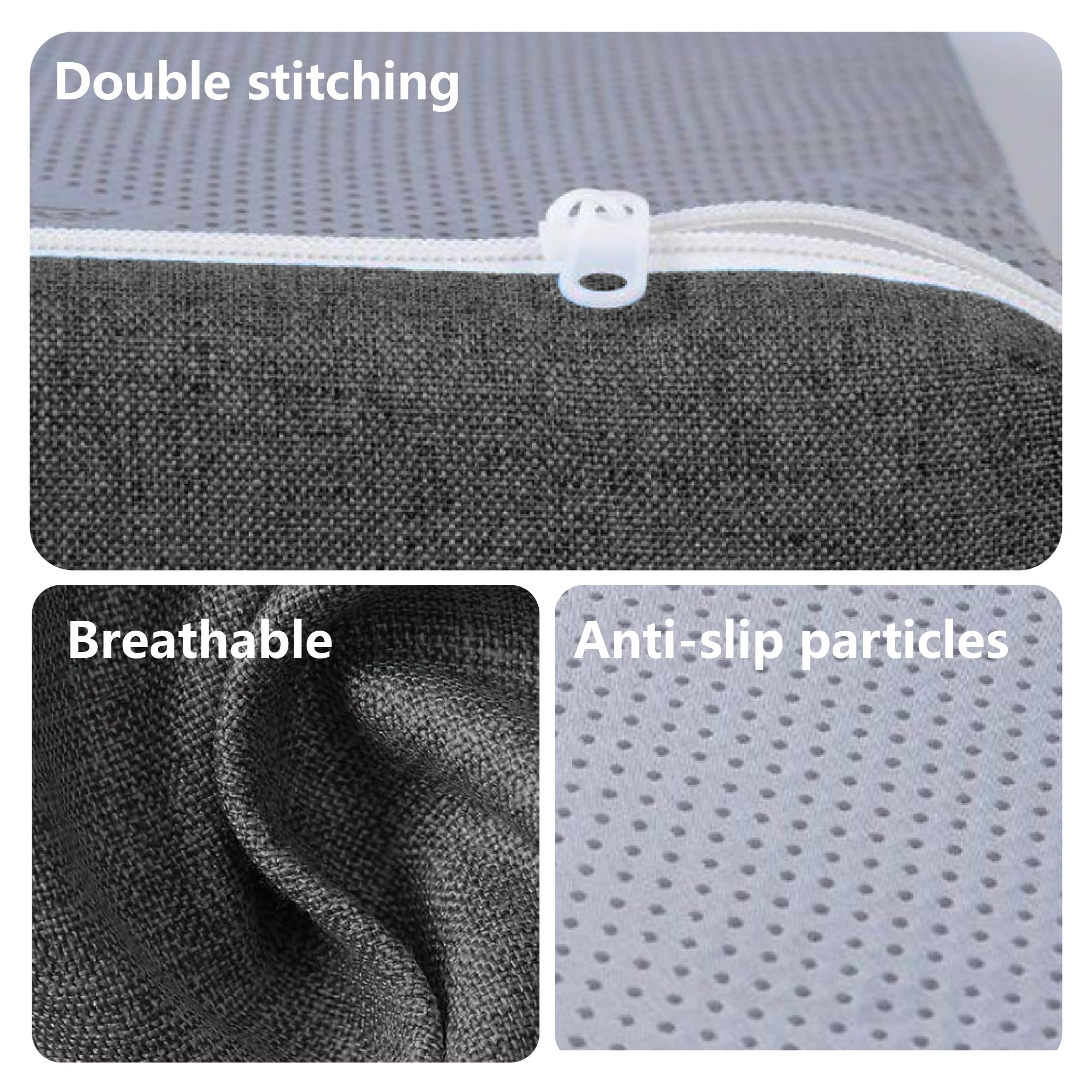 Coussin de Banc de Taille Personnalisée 50 x 125 cm Coussin Antidérapant Doux Lavable de Banc en Lin Hautement Élastique pour Canapés Extérieur et Bancs de Jardin, Gris Foncé