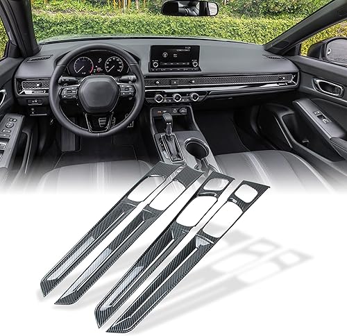 Cubierta para panel interior de la puerta compatible con Honda Civic Sedan Hatchback 2022-2024, kit de accesorios de aspecto de fibra de carbono ABS