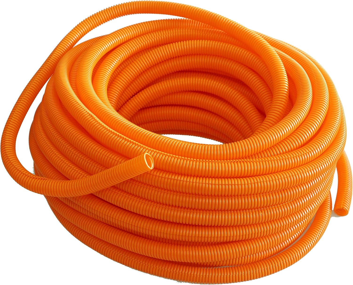 Absolute USA SLT12OR 1/2" x 100' Orange Split Loom Split Wire Loom Polyethylene Conduit Corrugated Plastic Tubing Sleeve for Various Automotive, Home, Marine, Industrial Wiring Applications, Etc.