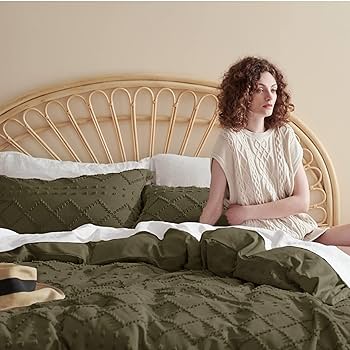 Amazon.com: Bedsure Boho Duvet Cover King Size - Olive Green
