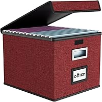 Vista 67 de Caja organizadora de archivos Huolewa con tapa, organizador de carpetas de archivos plegable para almacenamiento de documentos de oficina, caja