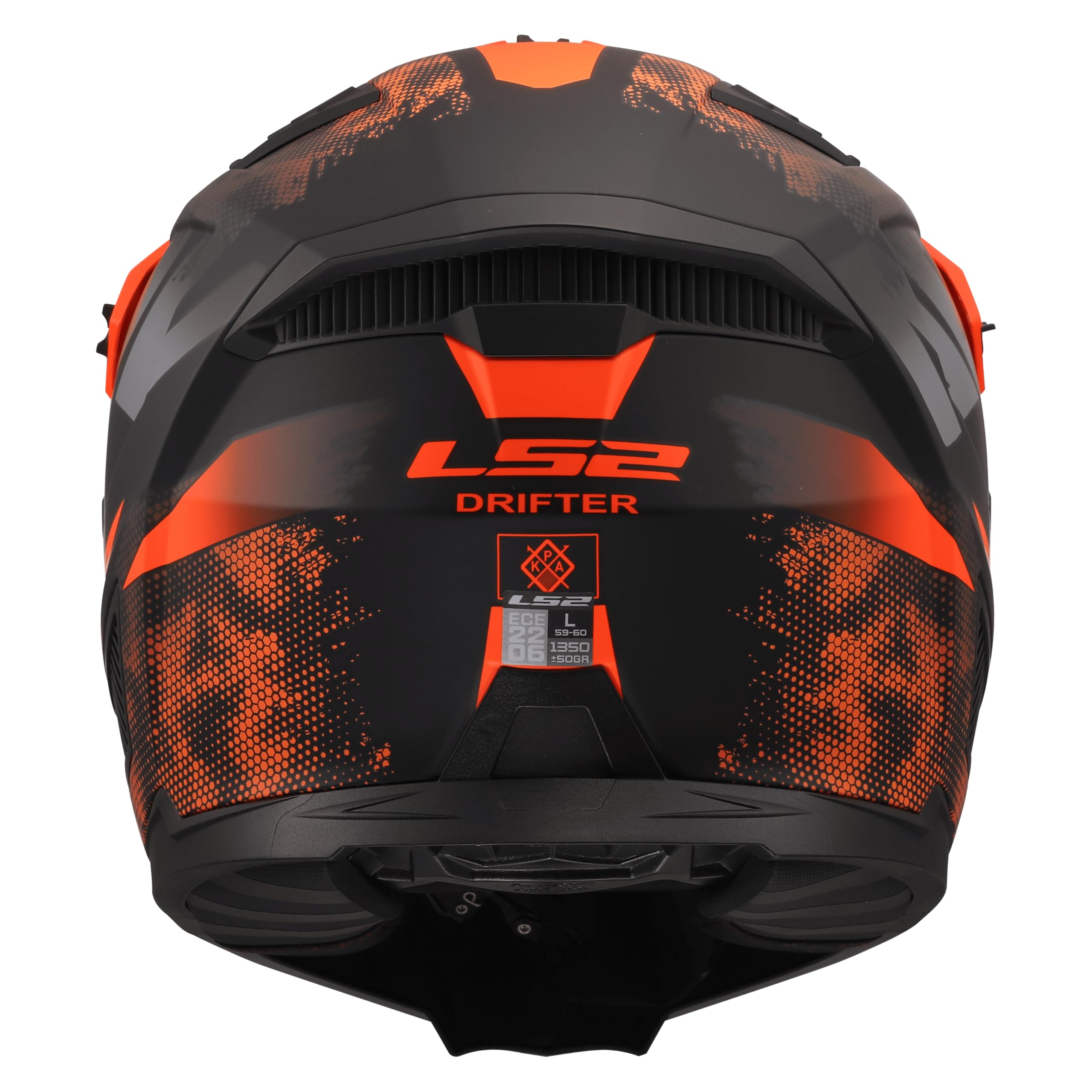 LS2, Casque Moto Modulable DRIFTER GAS Grey Orange, XXL