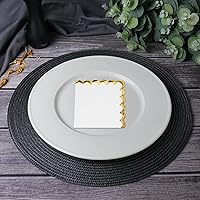 Vista 3 de 200 paquetes de servilletas de papel blancas y doradas, servilletas de cóctel con bordes ondulados, servilletas desechables blancas para bebidas